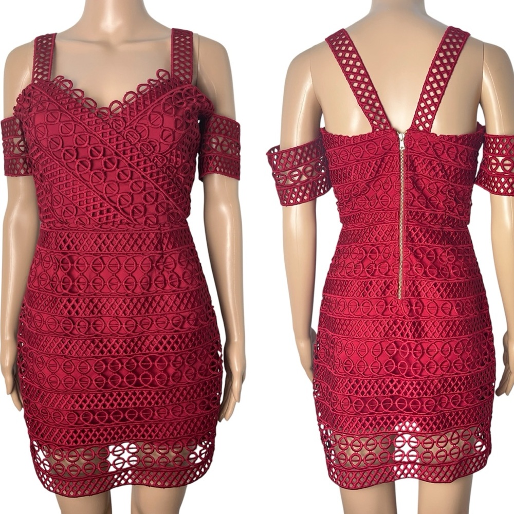 Revolve x Saylor Amelie Red Lace Cut Out Party Cocktail Mini Dress - Picture 11 of 11